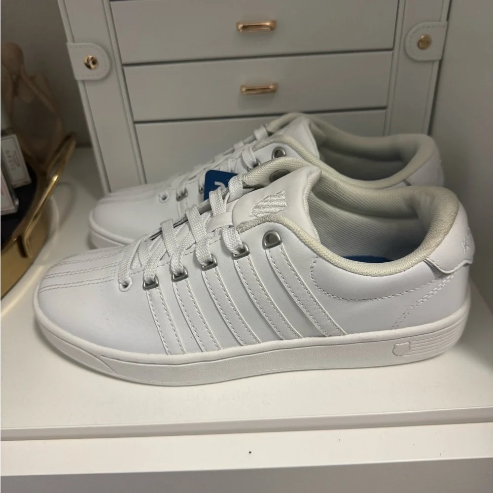 K-Swiss White Athletic Shoes - Picture 4 of 5